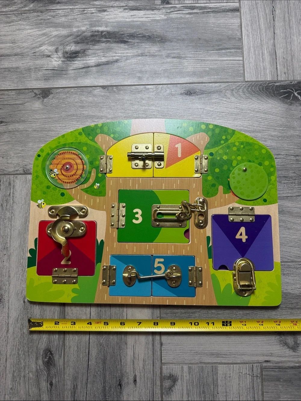Colorful Number Lock Activity Board for Kids - Green